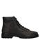 Manfield leren veterboots met profielzool - zwart