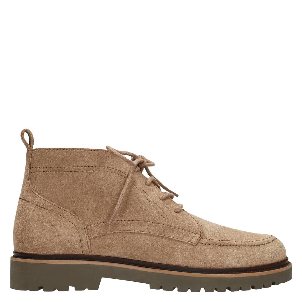 Taupe heren Manfield suède veterboots met profielzool -