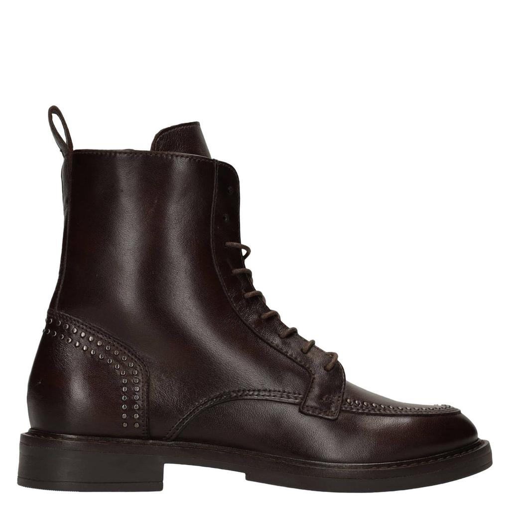 Bruine dames Manfield leren veterboots met rits- en vetersluiting