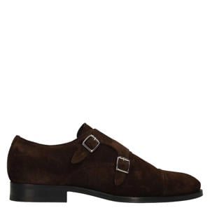 suède gespschoenen - donkerbruin