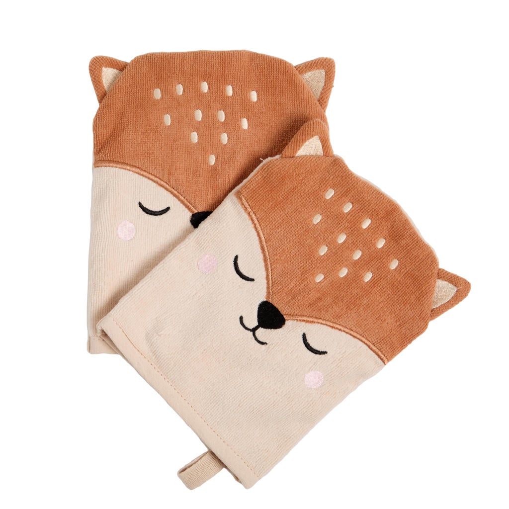 NOUS Kids washand vos (set van 2) (15x20 cm)