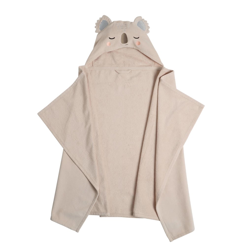NOUS Kids badponcho koala - zand/grijs