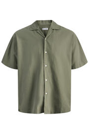 thumbnail: JACK & JONES ESSENTIALS relaxed casual overhemd met linnen groen