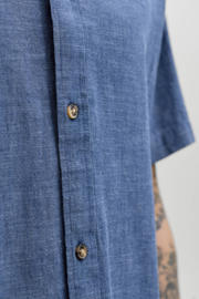 thumbnail: JACK & JONES ESSENTIALS regular casual overhemd met linnen blauw