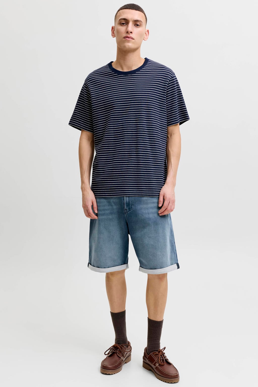 JACK & JONES JEANS INTELLIGENCE JJITONY JJASHER relaxed short medium blue denim