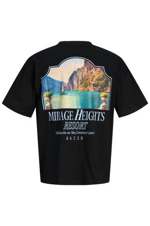 relaxed fit T-shirt met backprint - zwart