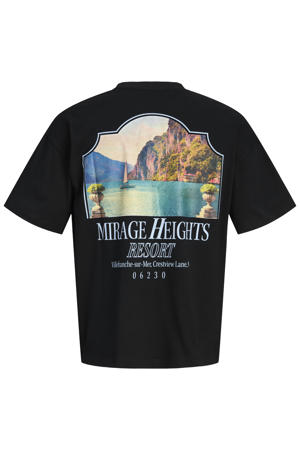 relaxed fit T-shirt met backprint - zwart
