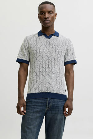 regular fit polo met print - donkerblauw