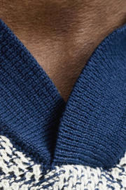 thumbnail: JACK & JONES PREMIUM regular fit polo met print - donkerblauw