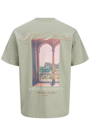 relaxed T-shirt met backprint - groen