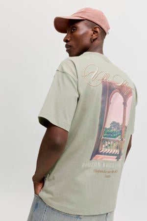 relaxed T-shirt met backprint - groen