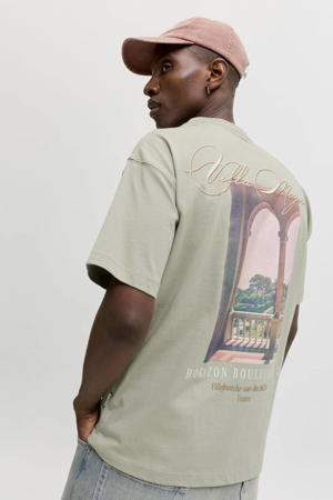 relaxed T-shirt met backprint - groen