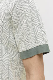 thumbnail: JACK & JONES PREMIUM regular fit gebreide polo met print - groen