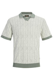 thumbnail: JACK & JONES PREMIUM regular fit gebreide polo met print - groen