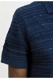 thumbnail: JACK & JONES PREMIUM regular casual overhemd gebreid blauw