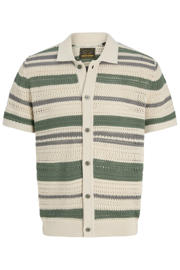 thumbnail: JACK & JONES PREMIUM regular gestreept casual overhemd gebreid groen