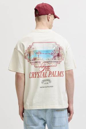 relaxed fit T-shirt met backprint - gebroken wit