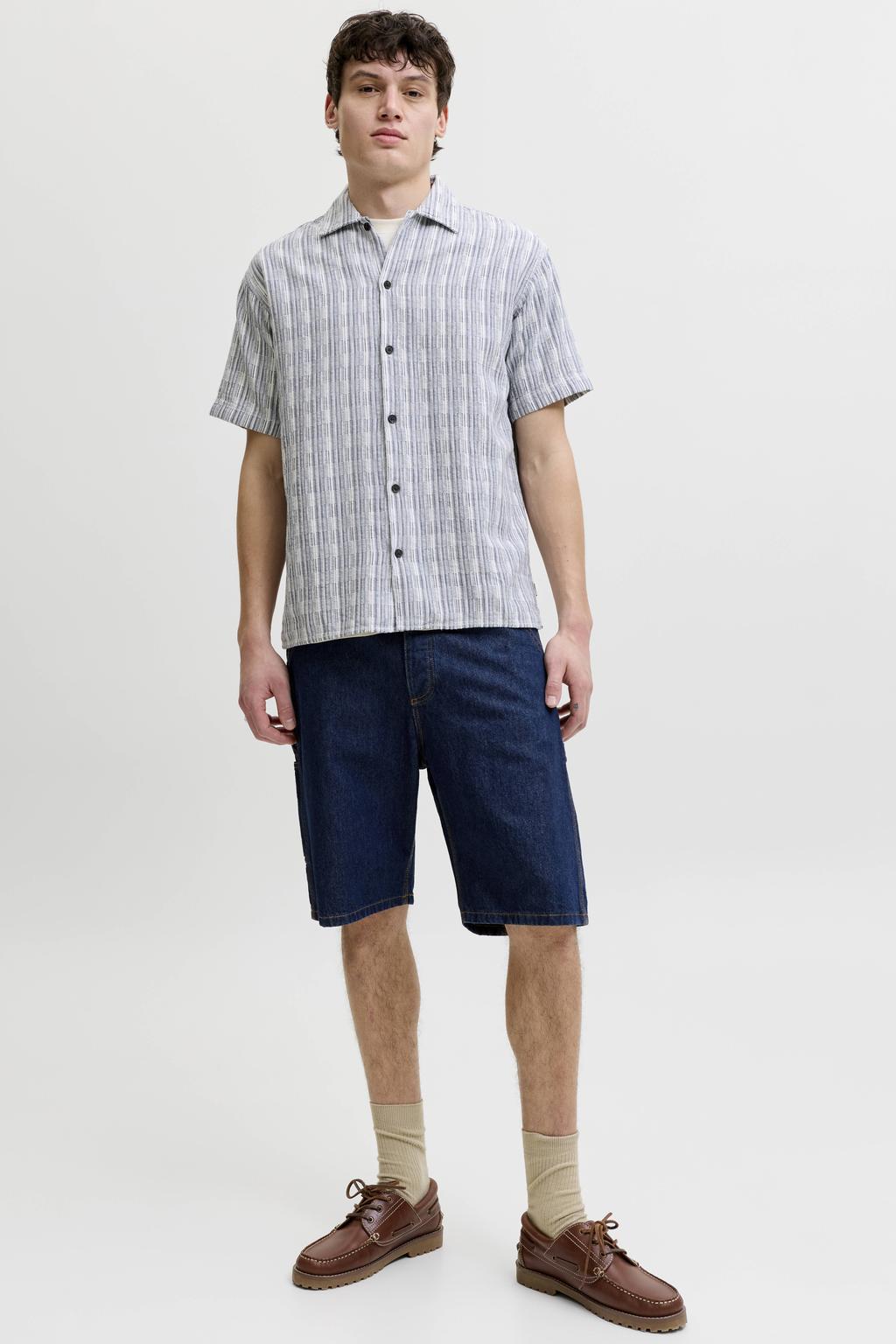 JACK & JONES PREMIUM relaxed casual overhemd grijsblauw