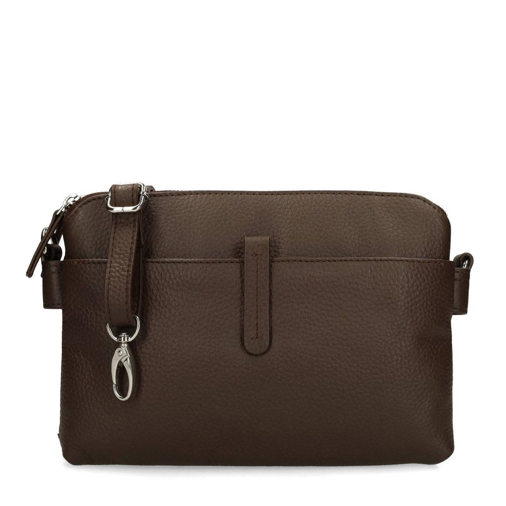 Manfield leren crossbody tas bruin