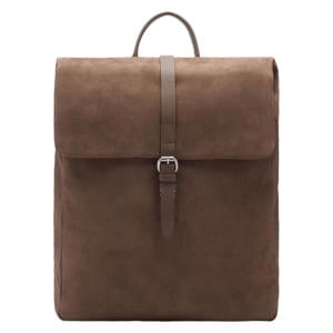 suede rugzak donkerbruin