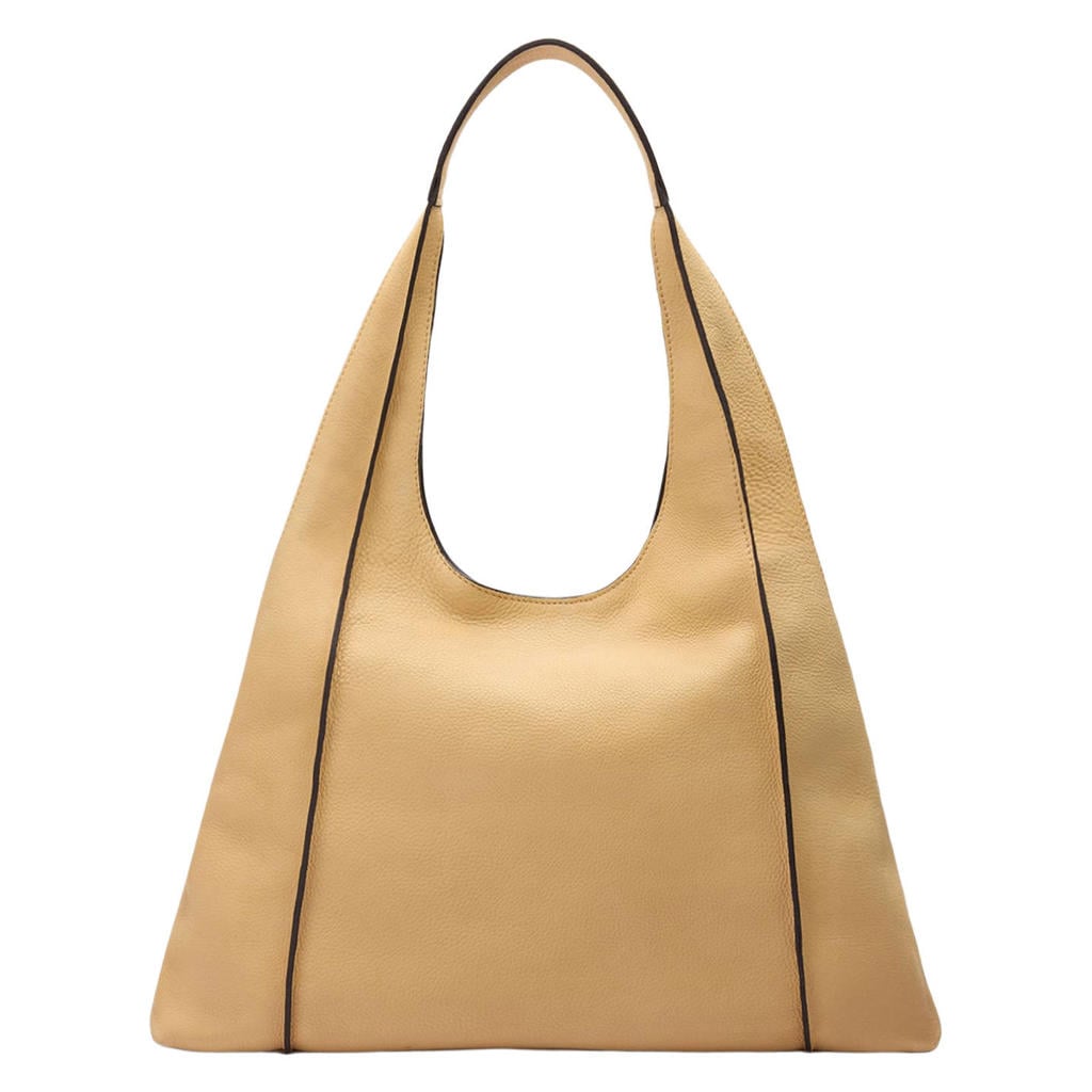 Manfield leren shopper geel