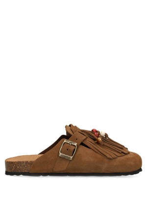 suède clogs - cognac