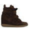 Manfield suède sneakers met sleehak - bruin