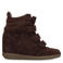 Manfield suède sneakers met sleehak - bordeaux