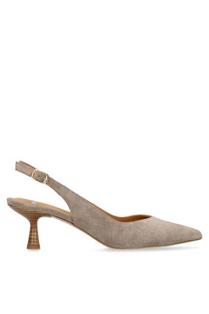 suède slingback pumps beige