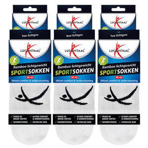 bamboe sportsokken wit - maat 39-42