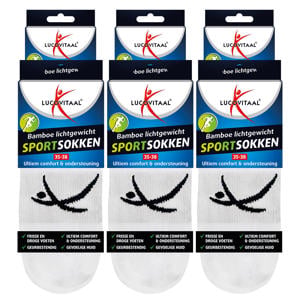 bamboe sportsokken wit - maat 35-38