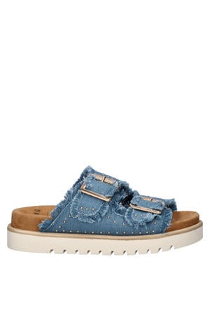 slippers met studs - donkerblauw