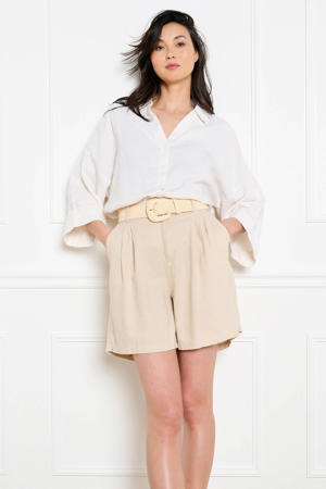 high waist casual short beige