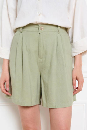 high waist casual short lichtgroen