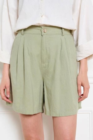 high waist casual short lichtgroen