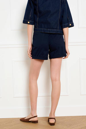 denim regular low waist short donkerblauw