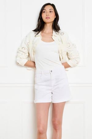 denim regular low waist short ecru