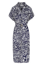 thumbnail: LOLALIZA gebloemde midi jurk donkerblauw