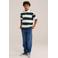 WE Fashion gestreepte polo - donkergroen