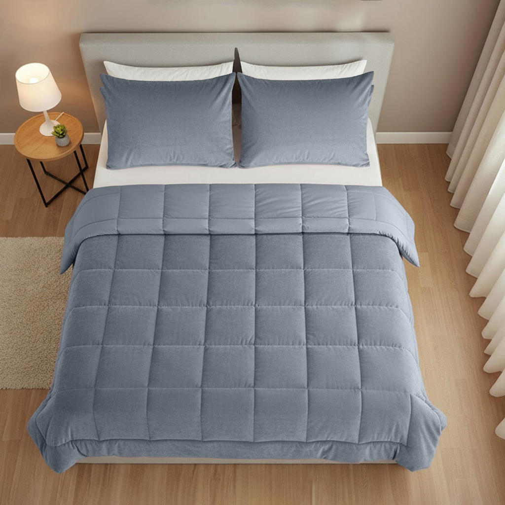 W velvet dekbed zonder overtrek - blauw