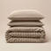 W rib fleece dekbed zonder overtrek - zand