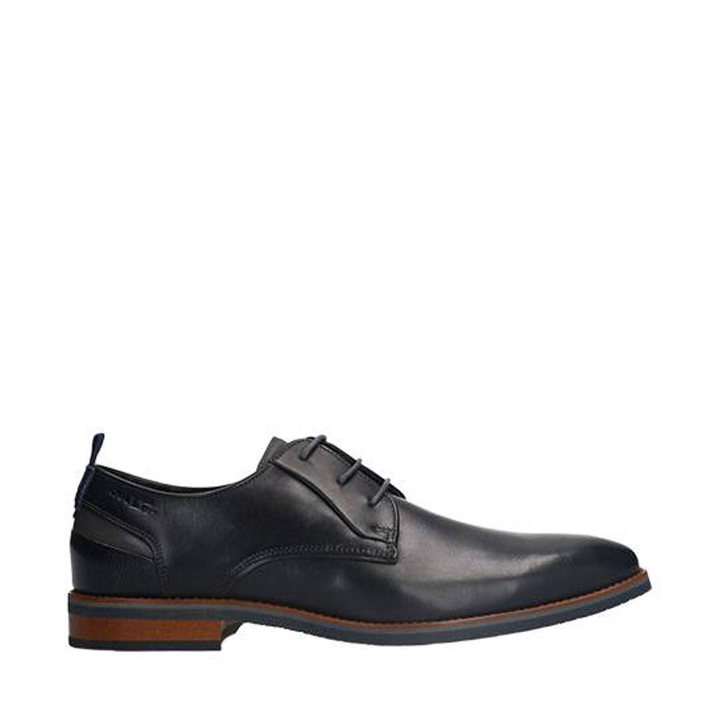 Zwarte heren Van Lier leren veterschoenen -
