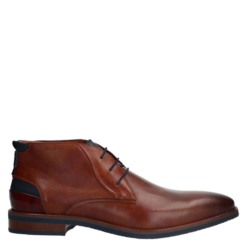 Cognackleurige heren Van Lier leren veterschoenen -