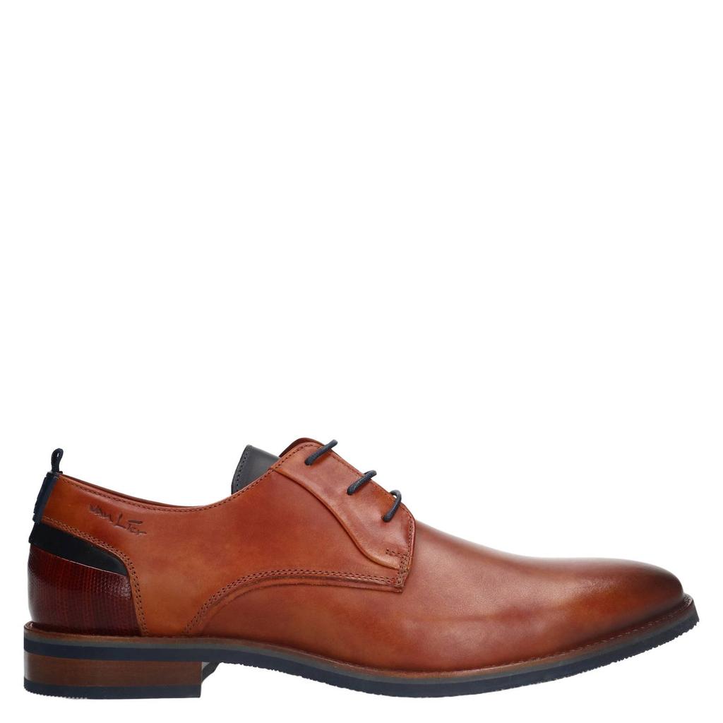 Cognackleurige heren Van Lier leren veterschoenen -