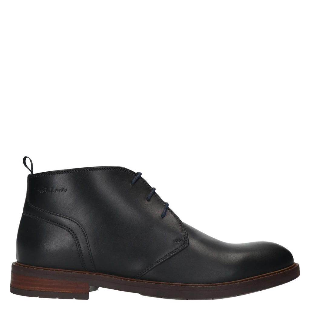 Zwarte heren Van Lier leren veterschoenen -