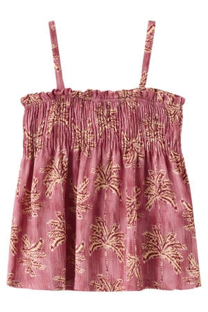 mouwloze top roze