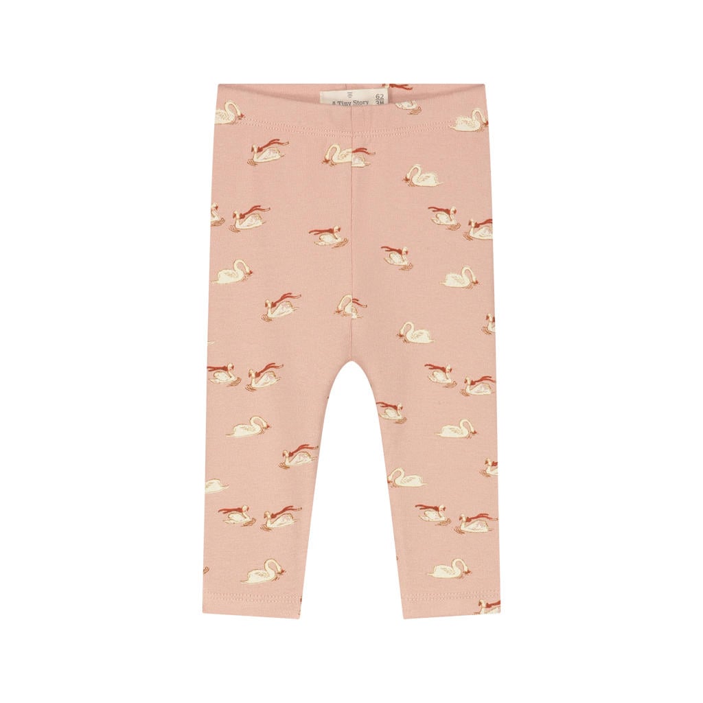 Oudroze meisjes A Tiny Story katoenen babybroek met regular waist en elastische tailleband