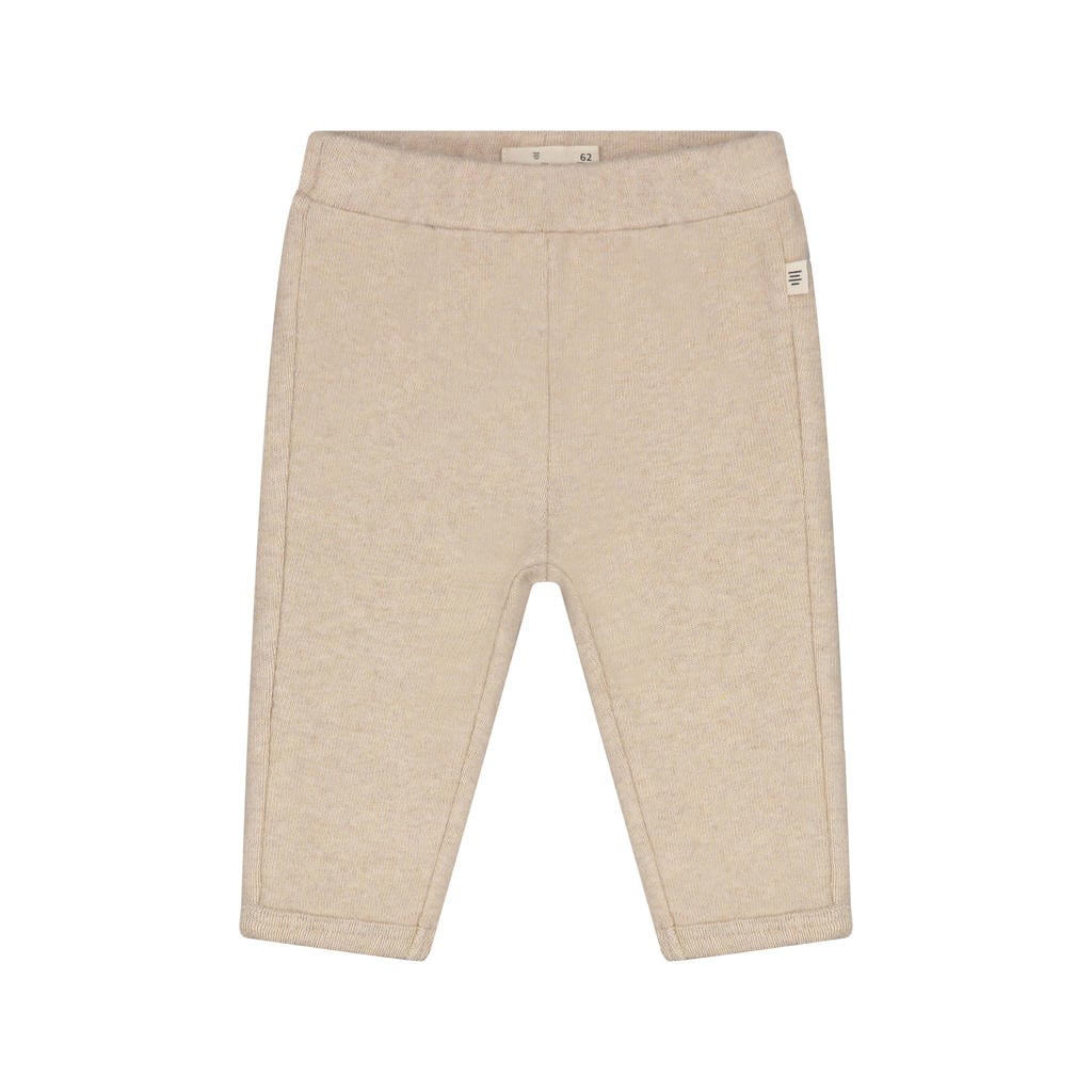 Beige A Tiny Story katoenen regular fit babybroek met elastische tailleband