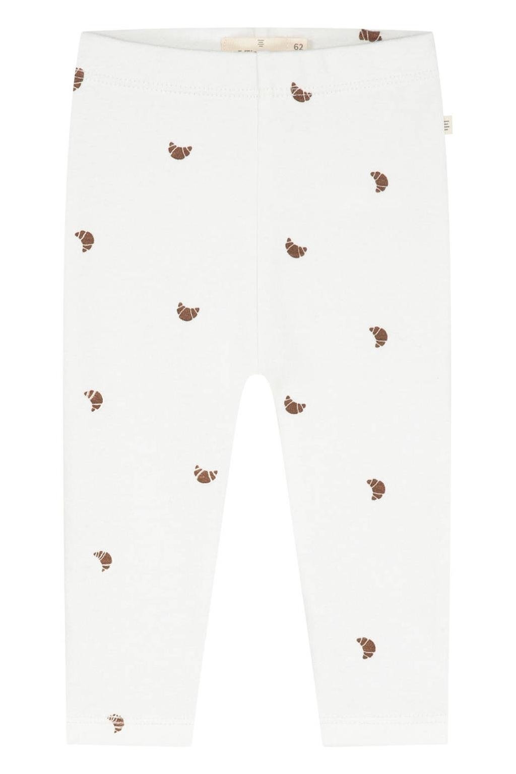 Wit en bruine A Tiny Story katoenen babybroek met regular waist en elastische tailleband