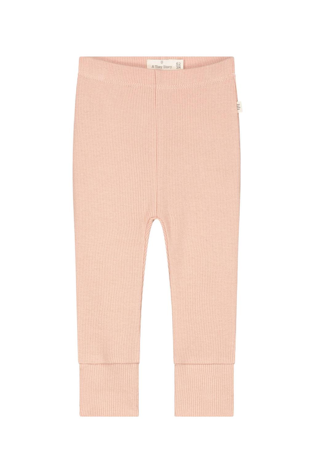 Oudroze meisjes A Tiny Story katoenen babybroek met regular waist en elastische tailleband